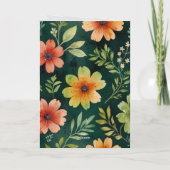 Carte Joyeux anniversaire de la flore botanique (Dos)