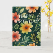 Carte Joyeux anniversaire de la flore botanique (Fleur jaune)