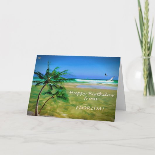 Carte Joyeux anniversaire de la FLORIDE (Devant)