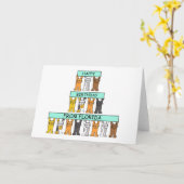 Carte Joyeux anniversaire de la Floride Cartoon Cats (Fleur jaune)