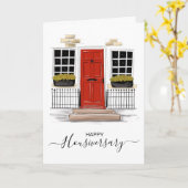 Carte Joyeux anniversaire de la maison aiguillage housiv (Fleur jaune)