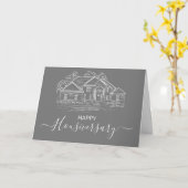 Carte Joyeux anniversaire de la maison aiguillage housiv (Fleur jaune)
