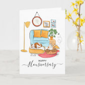 Carte Joyeux anniversaire de la maison aiguillage housiv (Fleur jaune)