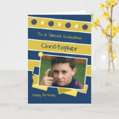 Carte Joyeux anniversaire de la Marine et de l'or de Gra (Fleur jaune)