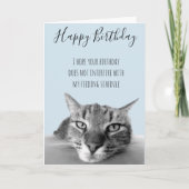 Carte Joyeux Anniversaire De La Part De Chat Humour Amus (Devant)