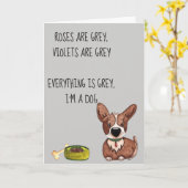 Carte Joyeux Anniversaire de la part de Dog Humor (Fleur jaune)