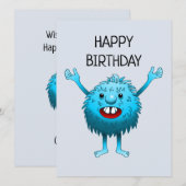 Carte Joyeux anniversaire de la petite créature (Devant / Derrière)