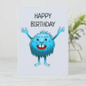 Carte Joyeux anniversaire de la petite créature (Debout devant)