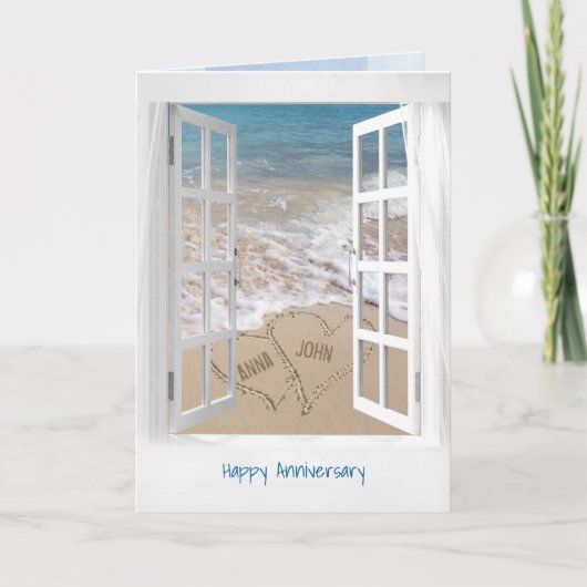 Carte Joyeux Anniversaire de la plage (Devant)