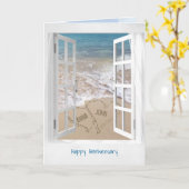 Carte Joyeux Anniversaire de la plage (Fleur jaune)