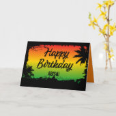 Carte Joyeux anniversaire de la Rasta jamaïcaine (Fleur jaune)