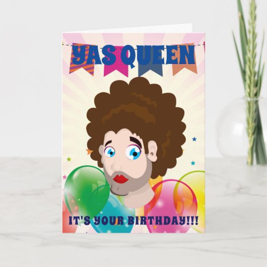 Carte Joyeux anniversaire de la reine Yas (Devant)