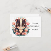 Carte Joyeux anniversaire de la Skunk bohème (Devant/Arrière en situation)