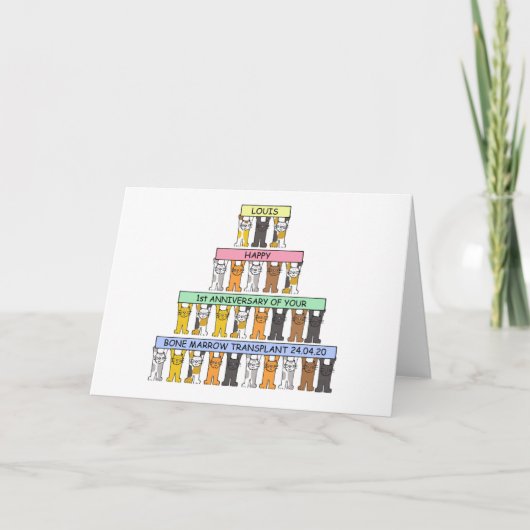 Carte Joyeux anniversaire de la transplantation de moell (Devant)