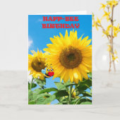 Carte Joyeux anniversaire de l'abeille (Fleur jaune)