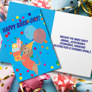 Carte Joyeux Anniversaire de l'aboiement Drôle Dachshund