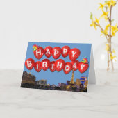 Carte JOYEUX ANNIVERSAIRE de Las Vegas Card (Fleur jaune)