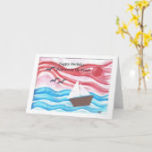 Carte joyeux anniversaire de l'autre côté de l'étang (Fleur jaune)