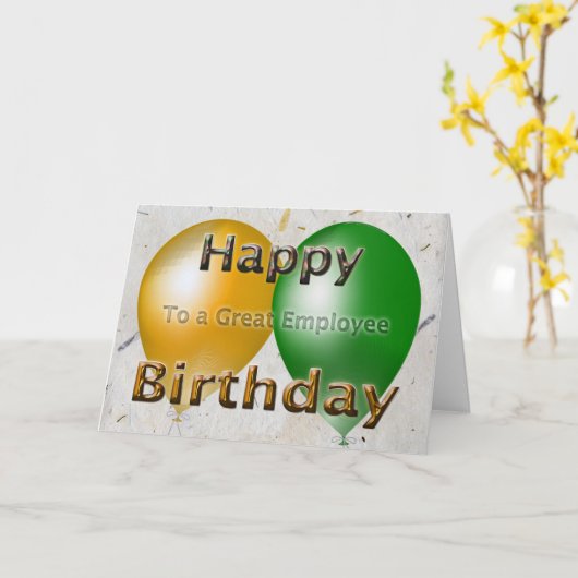 Carte Joyeux anniversaire de l'employé (Fleur jaune)