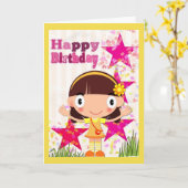 Carte Joyeux anniversaire de l'enfant (Fleur jaune)