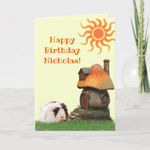 Carte Joyeux anniversaire de l'enfant Guinéen Cochon de