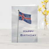 Carte Joyeux anniversaire de l'Icelandic (Fleur jaune)