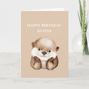Carte Joyeux Anniversaire de Loutre Mignonne