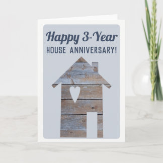 Carte Joyeux anniversaire de maison de 3 ans