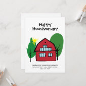 Carte Joyeux Anniversaire de Maison Red Barn pour Client (Devant/Arrière en situation)