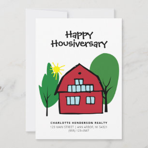 Carte Joyeux anniversaire de maison Red Barn pour client
