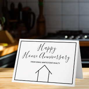 Carte Joyeux Anniversaire de Maison Simple Moderne Immob