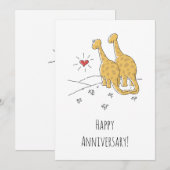 Carte Joyeux Anniversaire de Mariage Dinosaures Ma (Devant / Derrière)