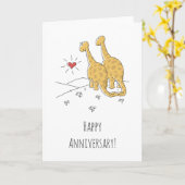 Carte Joyeux Anniversaire de Mariage Dinosaures Ma (Fleur jaune)