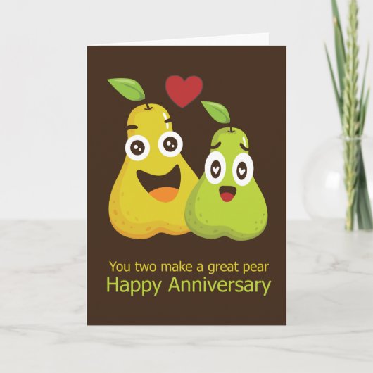 Carte Joyeux Anniversaire de Mariage Grande Poire Humour (Devant)