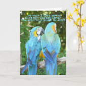 Carte Joyeux Anniversaire de Mariage ! - Humour Perroque (Fleur jaune)