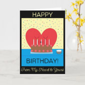 Carte Joyeux Anniversaire, de mon coeur au vôtre : vierg (Fleur jaune)