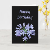Carte Joyeux anniversaire de noir bleu d'Agapanthus (Fleur jaune)