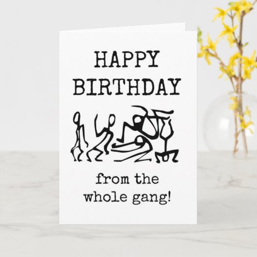 Carte Joyeux anniversaire de nous tous, Coworker Card (Fleur jaune)