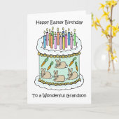 Carte Joyeux Anniversaire De Pâques À Grand-Fils (Fleur jaune)