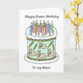 Carte Joyeux anniversaire de Pâques à Soeur (Fleur jaune)