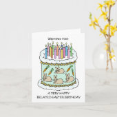 Carte Joyeux anniversaire de Pâques tardif (Fleur jaune)