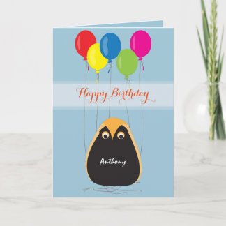 Carte Joyeux anniversaire de personnaliser avec un hibou