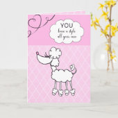 Carte Joyeux anniversaire de Pink Poodle (Fleur jaune)