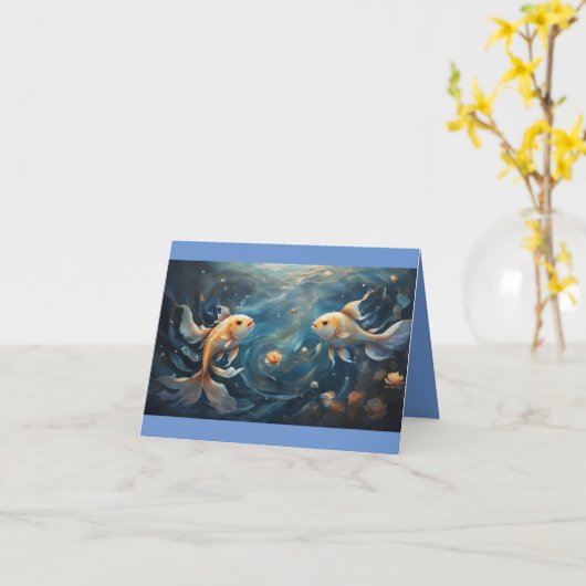 Carte Joyeux anniversaire de Pisces (Fleur jaune)