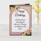 Carte Joyeux Anniversaire De Plénitude De Joie (Fleur jaune)