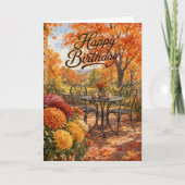Carte Joyeux anniversaire de saison de récolte rustique (Devant)