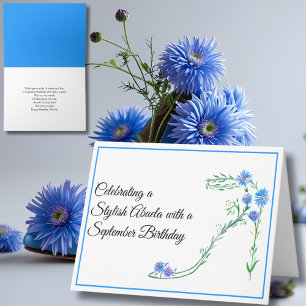 Carte Joyeux anniversaire de septembre Abuela Fleur d'as