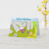 Carte Joyeux anniversaire de stonehenge drôle (Fleur jaune)