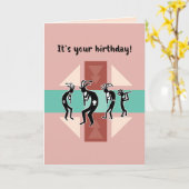 Carte Joyeux anniversaire de style sud-ouest avec Kokope (Fleur jaune)