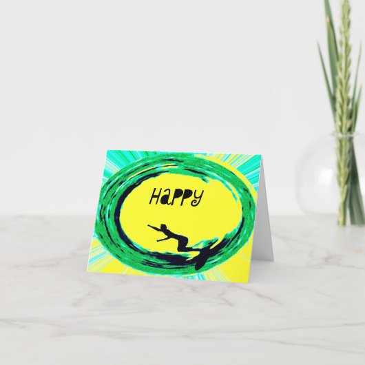 Carte Joyeux anniversaire de surfer (Devant)